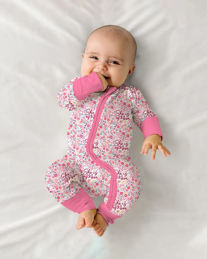 She Is Mom Floral Bamboo Convertible Zippy