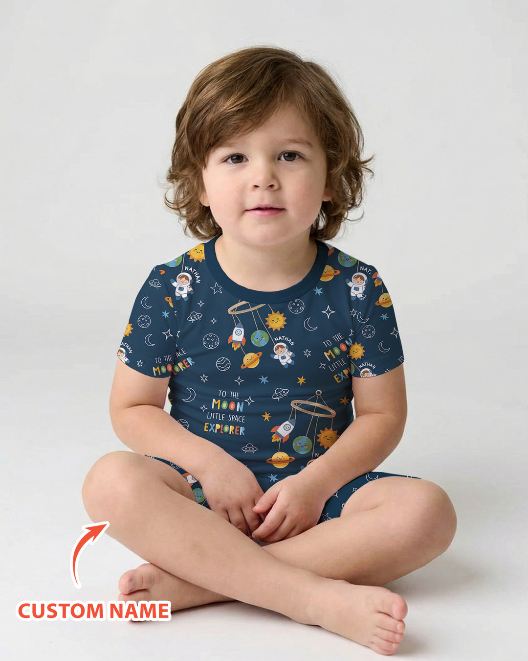 Little Astronaut Big Dream Bamboo Two Piece Short Sleeve Shorts Pajama Set