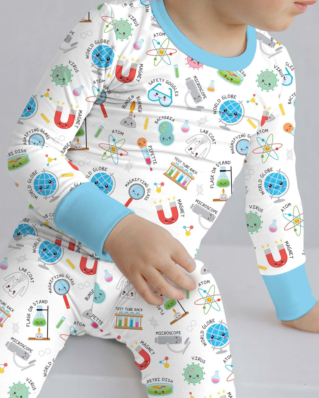 Science Fun Family Matching Bamboo Two Piece Long Sleeve Pajama Set