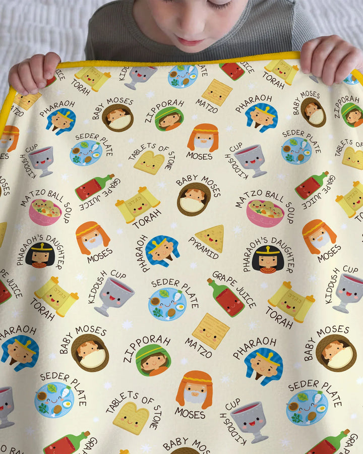 Cute Passover Characters Bamboo Blanket