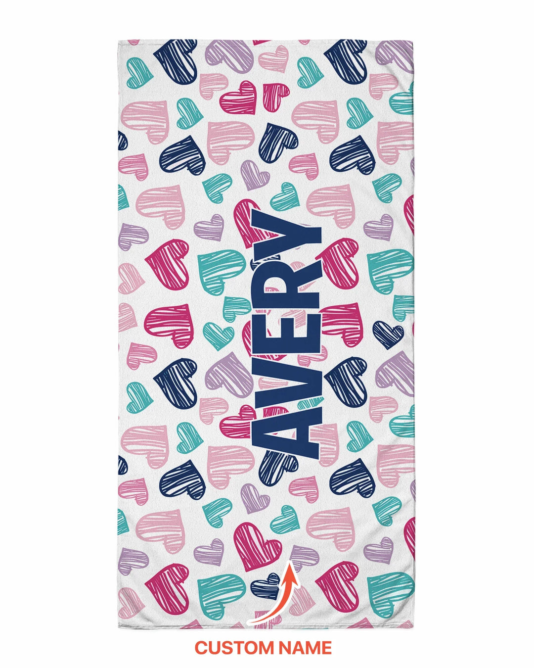 Custom Name Pretty Pattern Bamboo Beach Towel