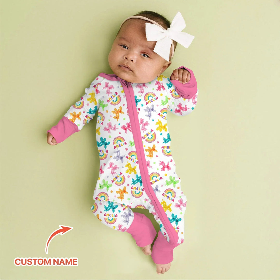 Sweet Balloon Dreams Custom Name Bamboo Convertible Zippy