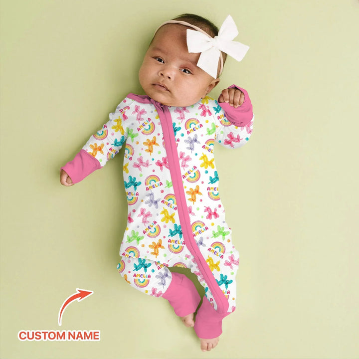 Sweet Balloon Dreams Custom Name Bamboo Convertible Zippy