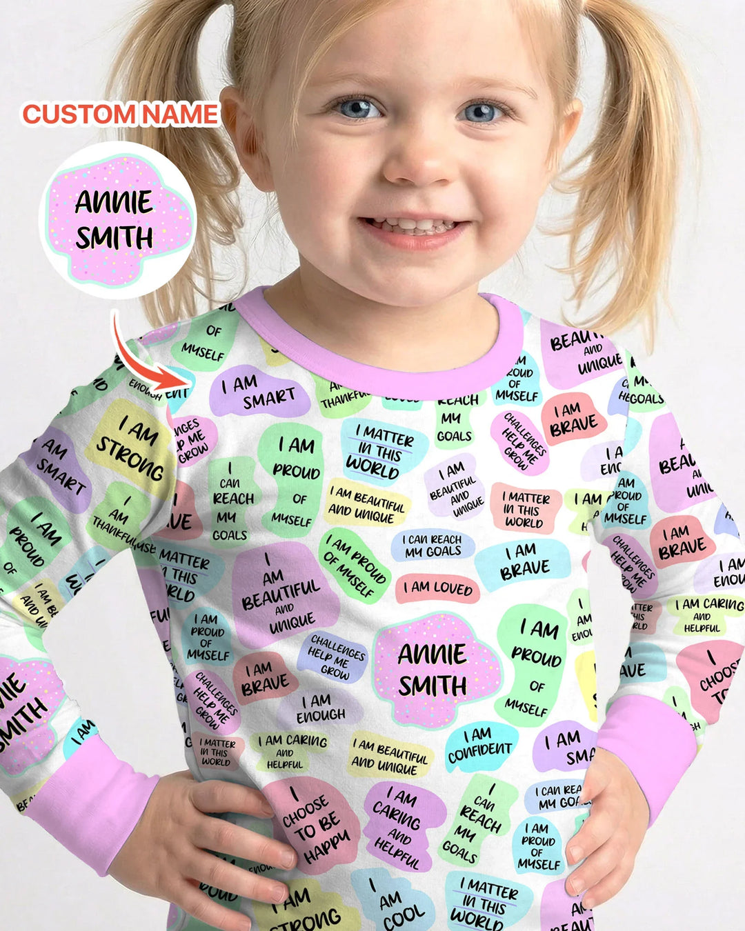 Mom & Baby Daily Affirmation Bamboo Two Piece Long Sleeve Pajama Set