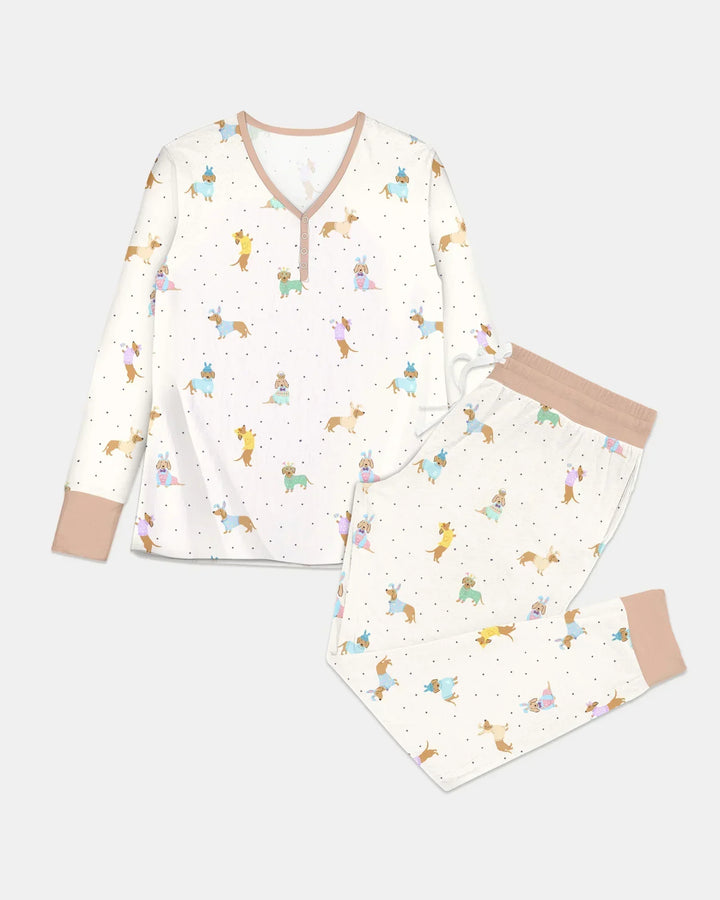 Easter Dachshund Bamboo Women Pajama Set