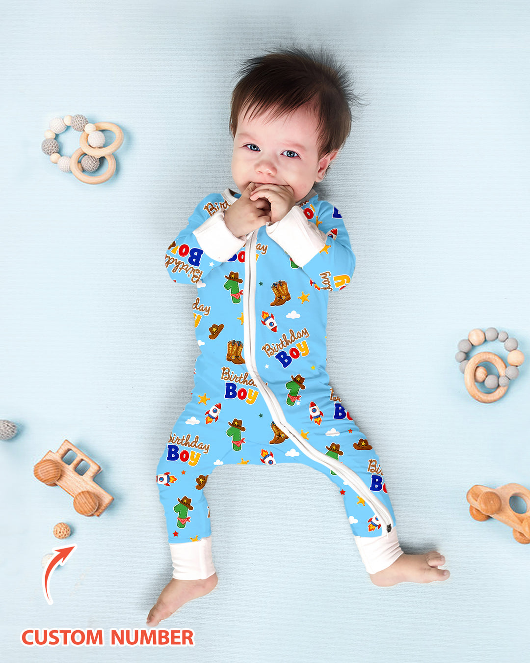 Custom Birthday Western Boy Bamboo Convertible Zippy