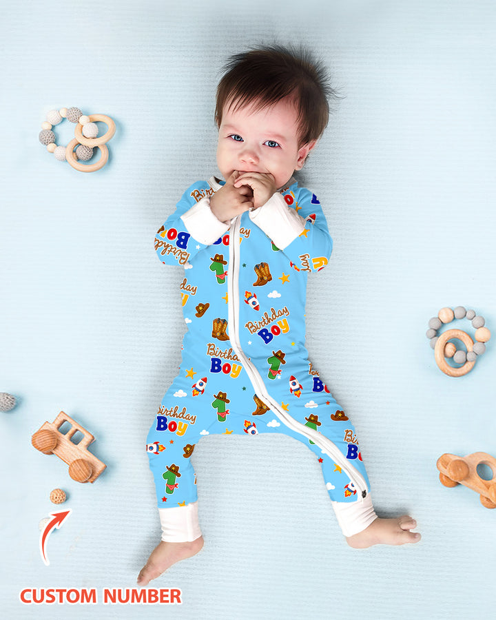 Custom Birthday Western Boy Bamboo Convertible Zippy