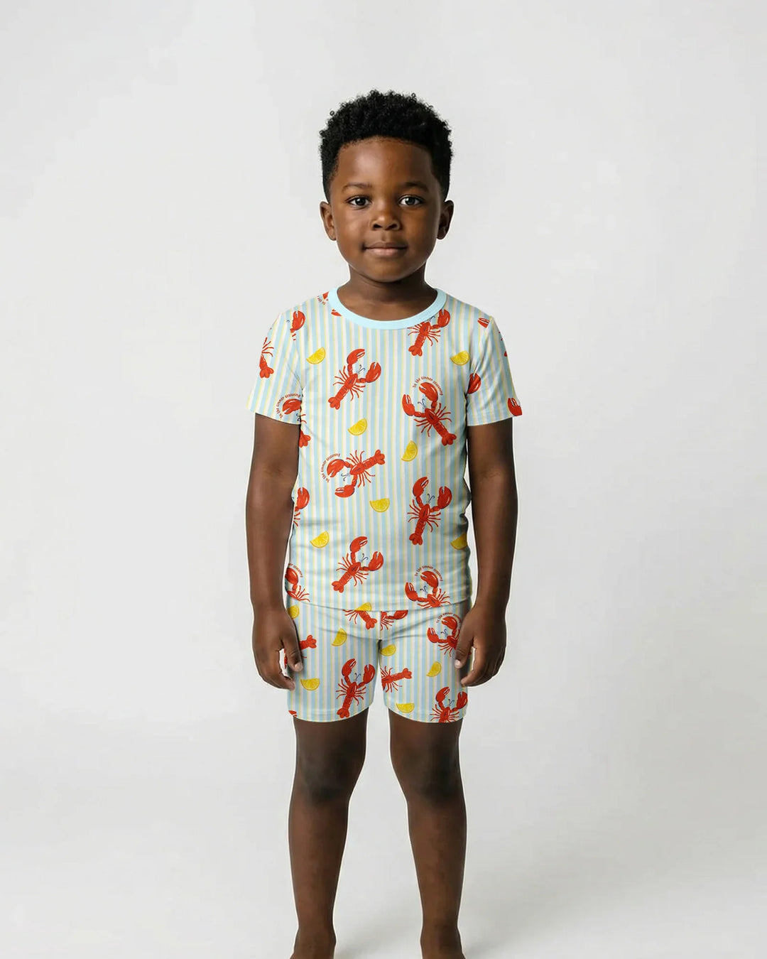 Crawfish Pinch Bamboo Two Piece Short Sleeve Shorts Pajama Set