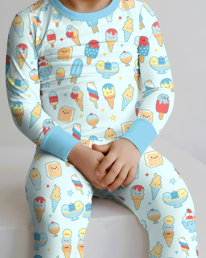 American Ice cream Bamboo Two Piece Long Sleeve Pajama Set