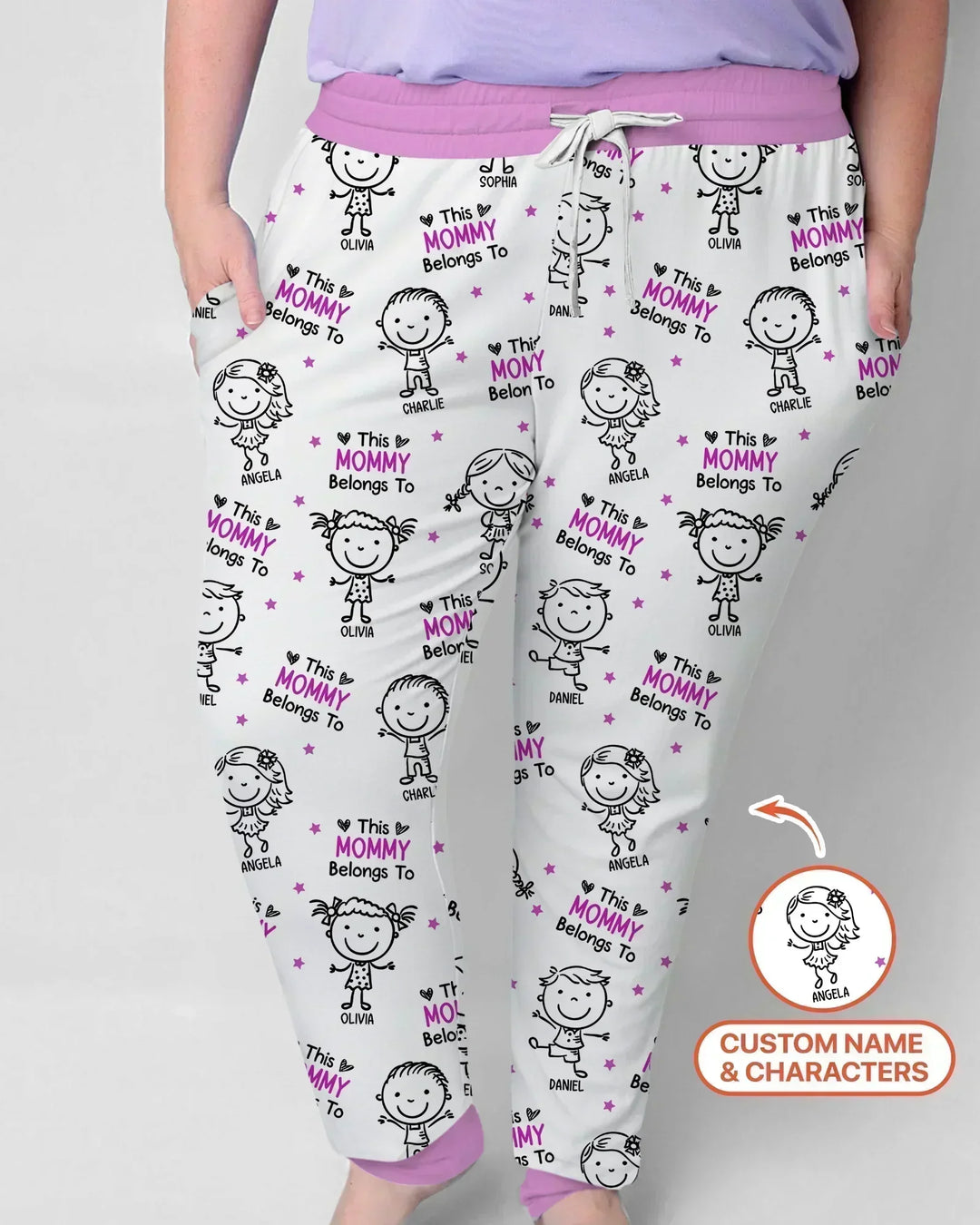 Custom Name "This Mommy Belongs To" Doodle Bamboo Women Pajama Set
