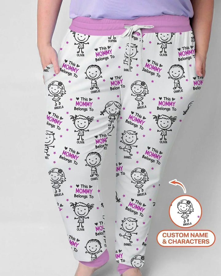 Custom Name "This Mommy Belongs To" Doodle Bamboo Women Pajama Set