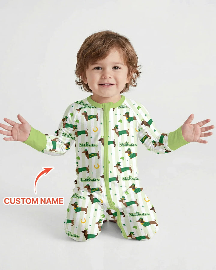Lucky Dachshunds St. Patrick's Day Family Matching Bamboo Convertible Zippy