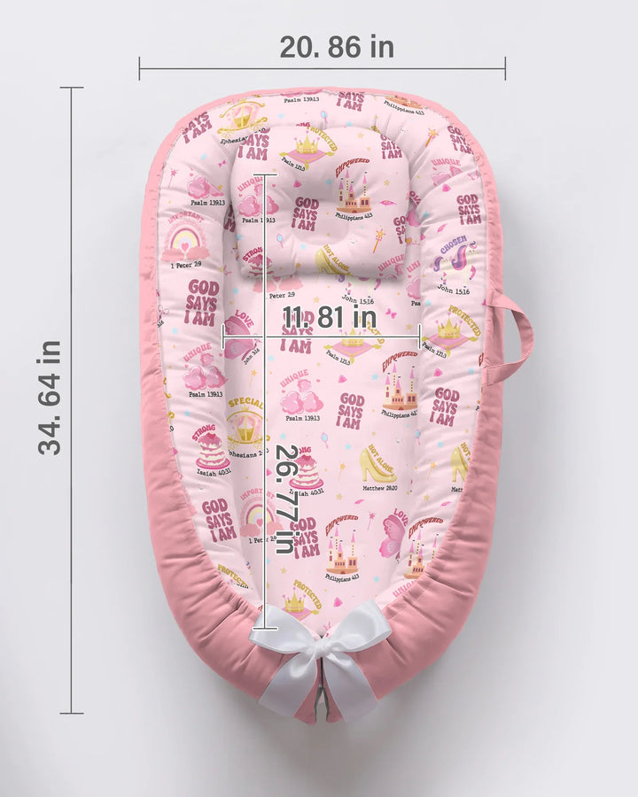 God Says I Am Girl Bamboo Baby Nest Bed