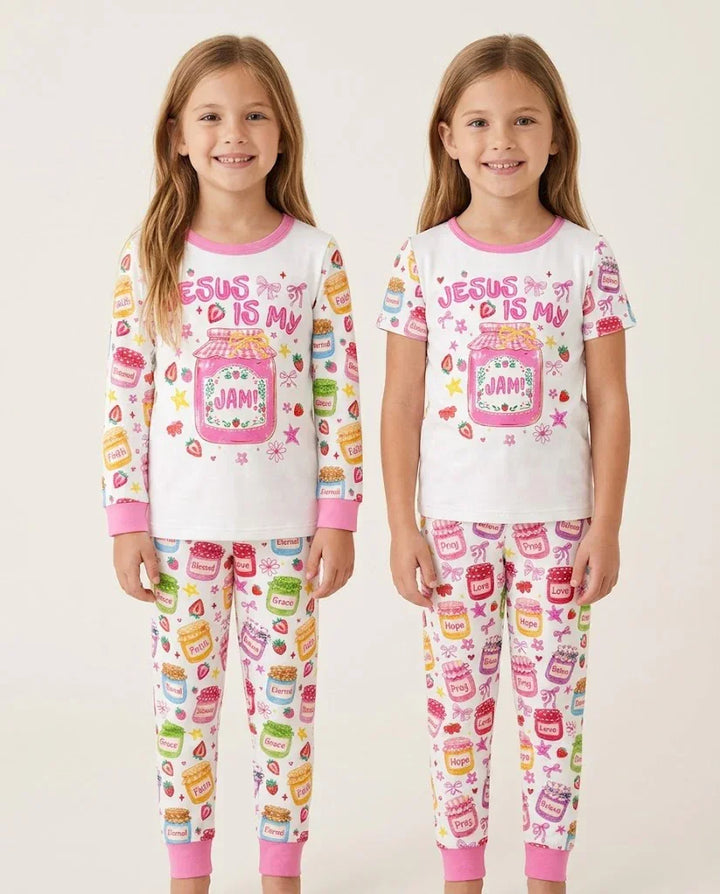 Preppy Summer Jesus Is My Jam Bamboo Two Piece Long Sleeve Pajama Set