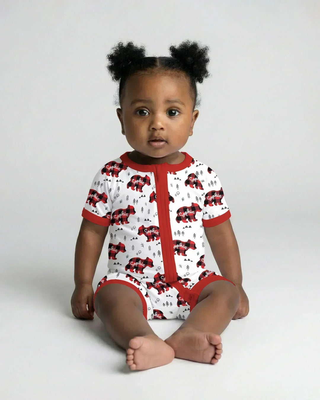 Custom Name Family Bear Matching Bamboo Shorty Zippy