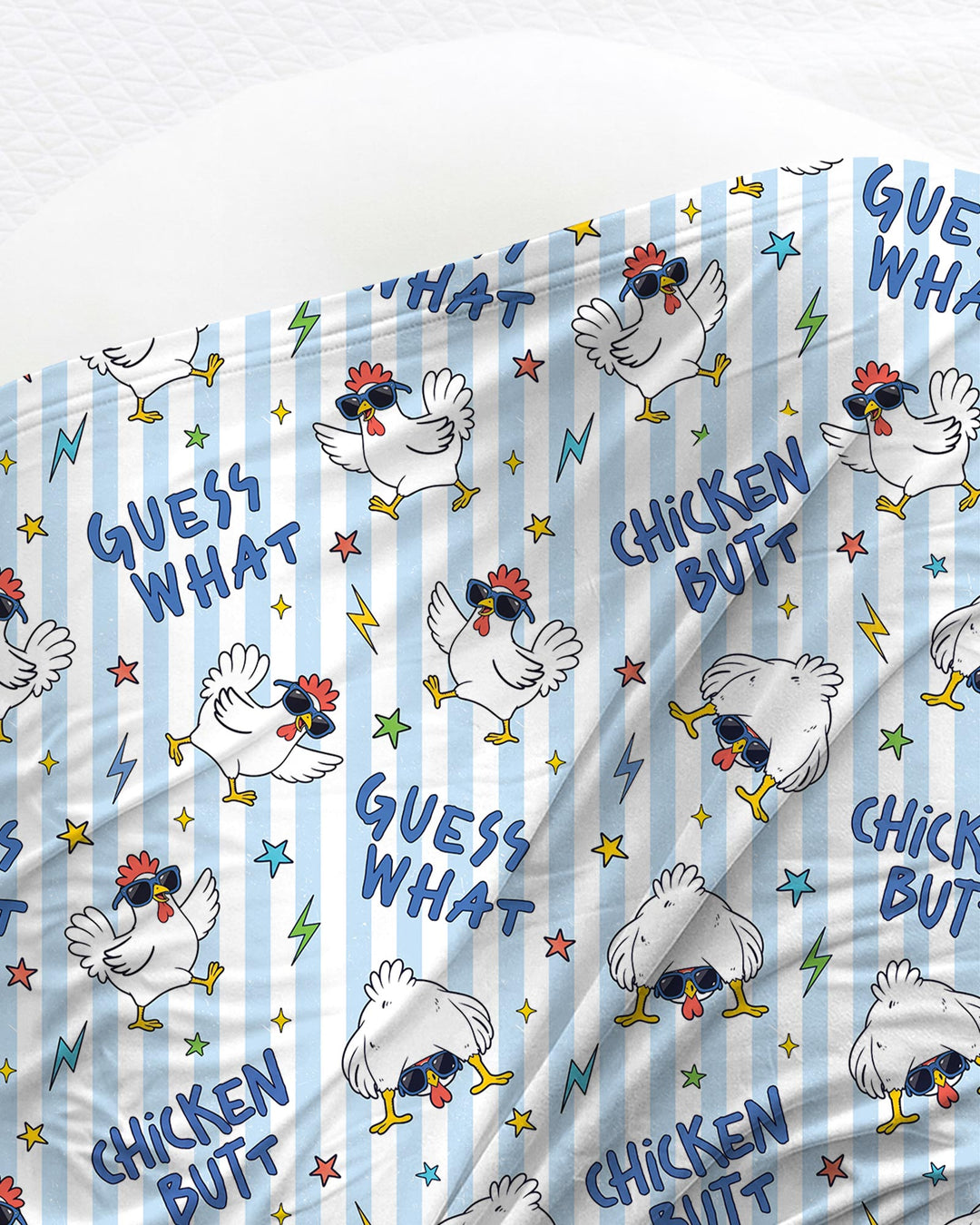 Guess What? Chicken Butt! swaddle blanket