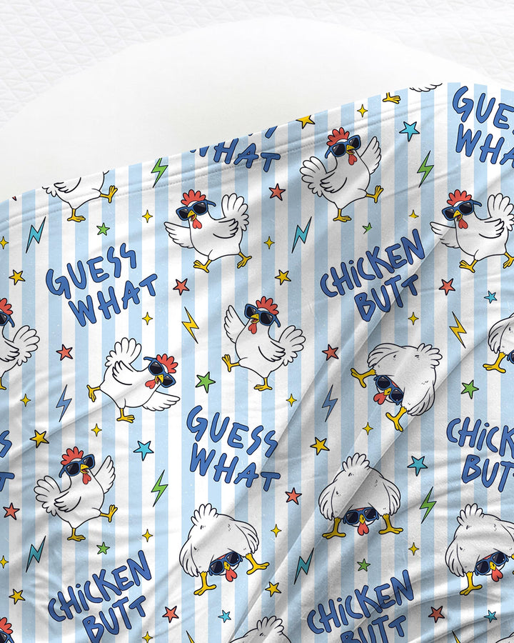 Guess What? Chicken Butt! swaddle blanket