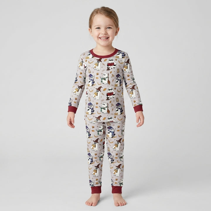 Halloween Wizard Boo Bamboo Two Piece Long Sleeve Pajama Set