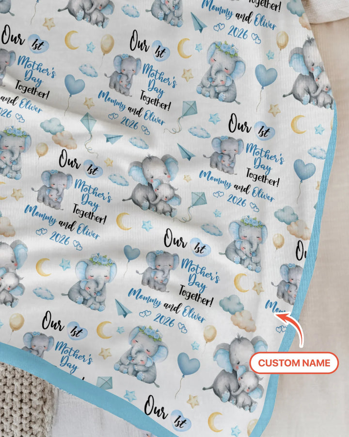 Personalized Our 1st Mother's Day Together Bamboo Blanket