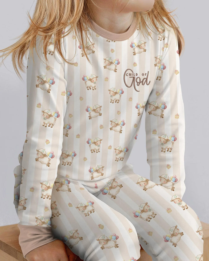 Child Of God Embroidered Baby Bamboo Two Piece Long Sleeve Pajama Set