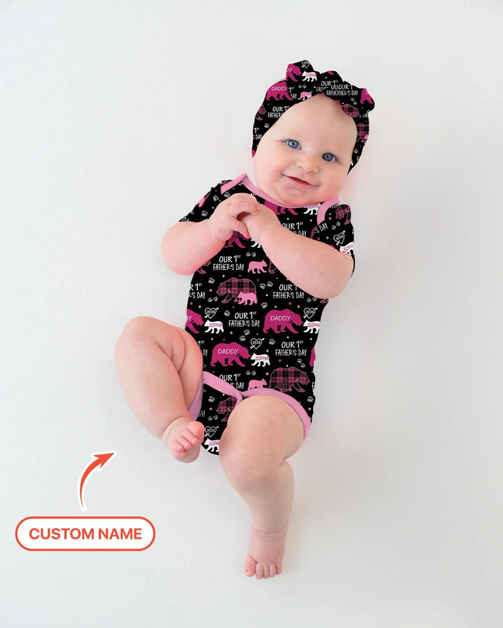 Our 1st Father's Day Daddy Bear & Me Matching Bamboo Bodysuit