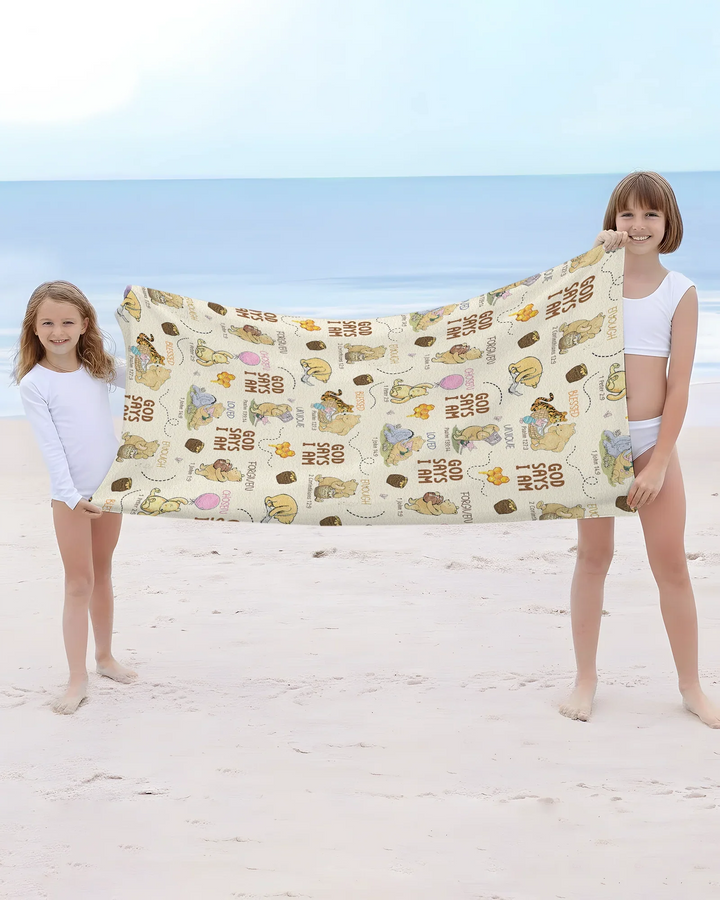 God Says I Am – Little Blessings Bamboo Beach Towel