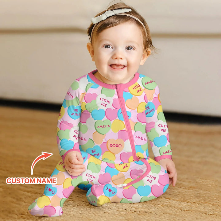 Valentine Candy Crush Family Matching Bamboo Convertible Zippy
