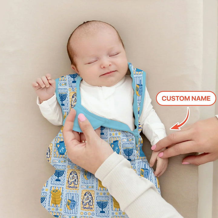 Custom Name Hanukkah Wonderland Bamboo Sleep Bag