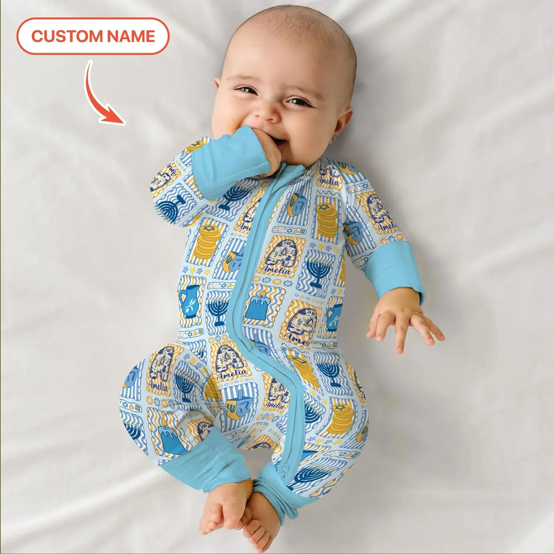 Custom Name Hanukkah Wonderland Bamboo Convertible Zippy