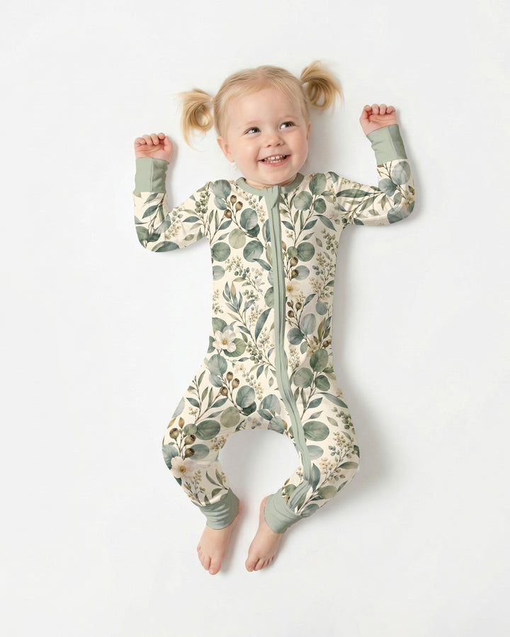 Eucalyptus Botanical Floral Pattern Bamboo Convertible Zippy