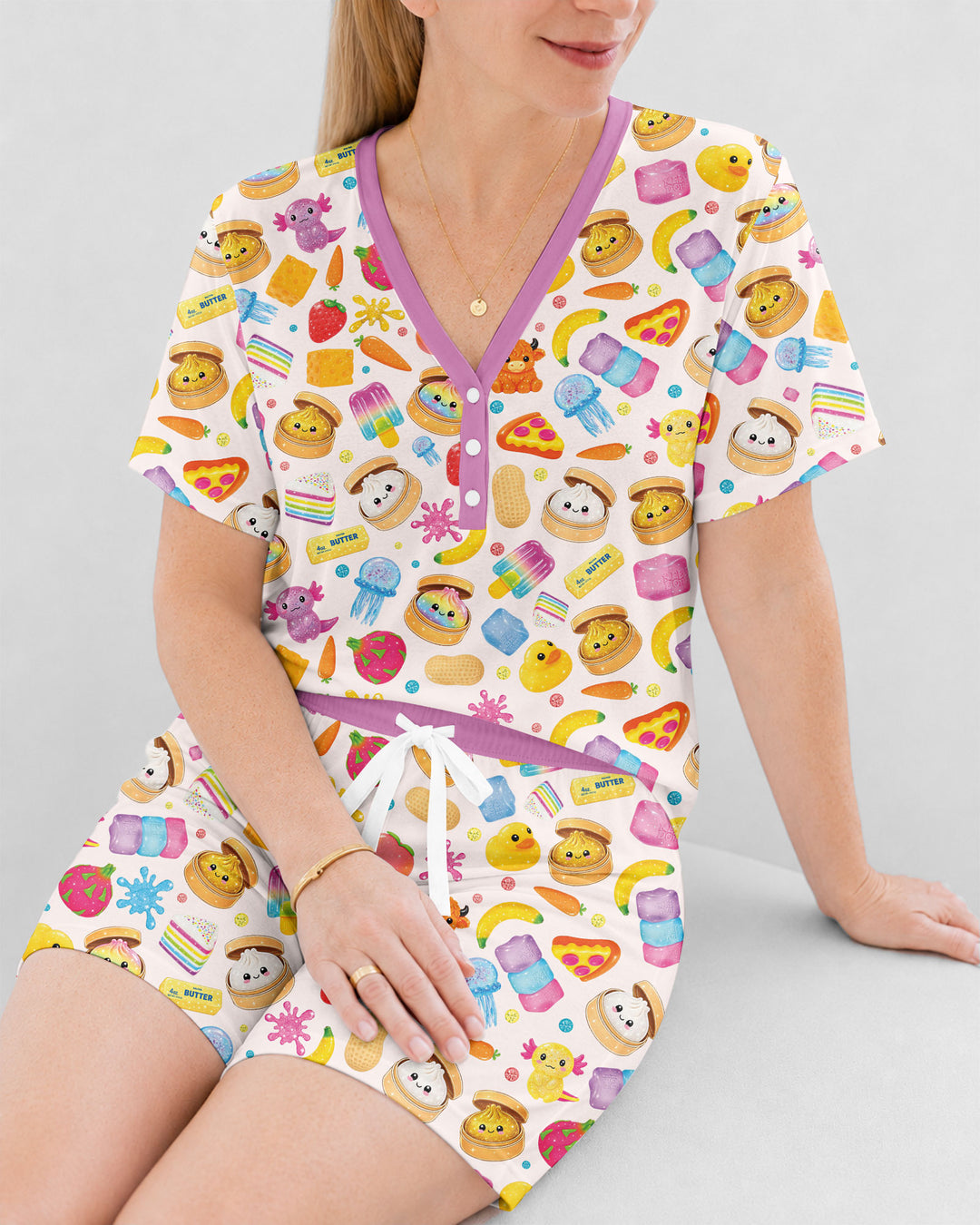 In My Squishies Era Bamboo Women Short Sleeve Short Pajama Set