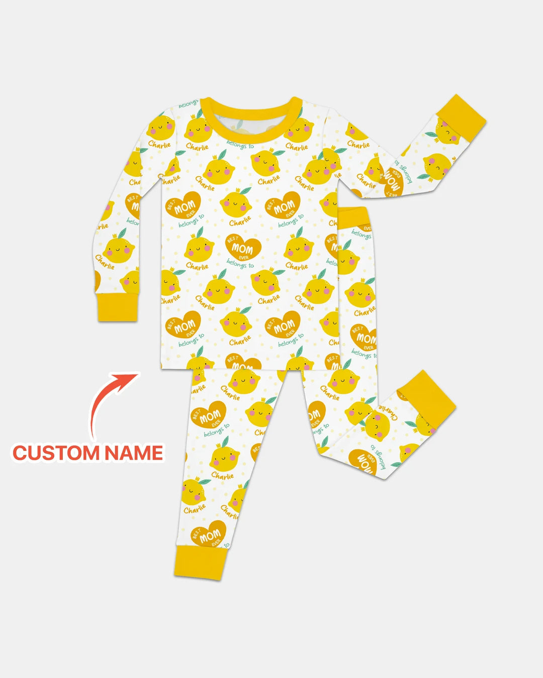 Custom Name Best Mom Ever Belongs to Bamboo Two Piece Long Sleeve Pajama Set
