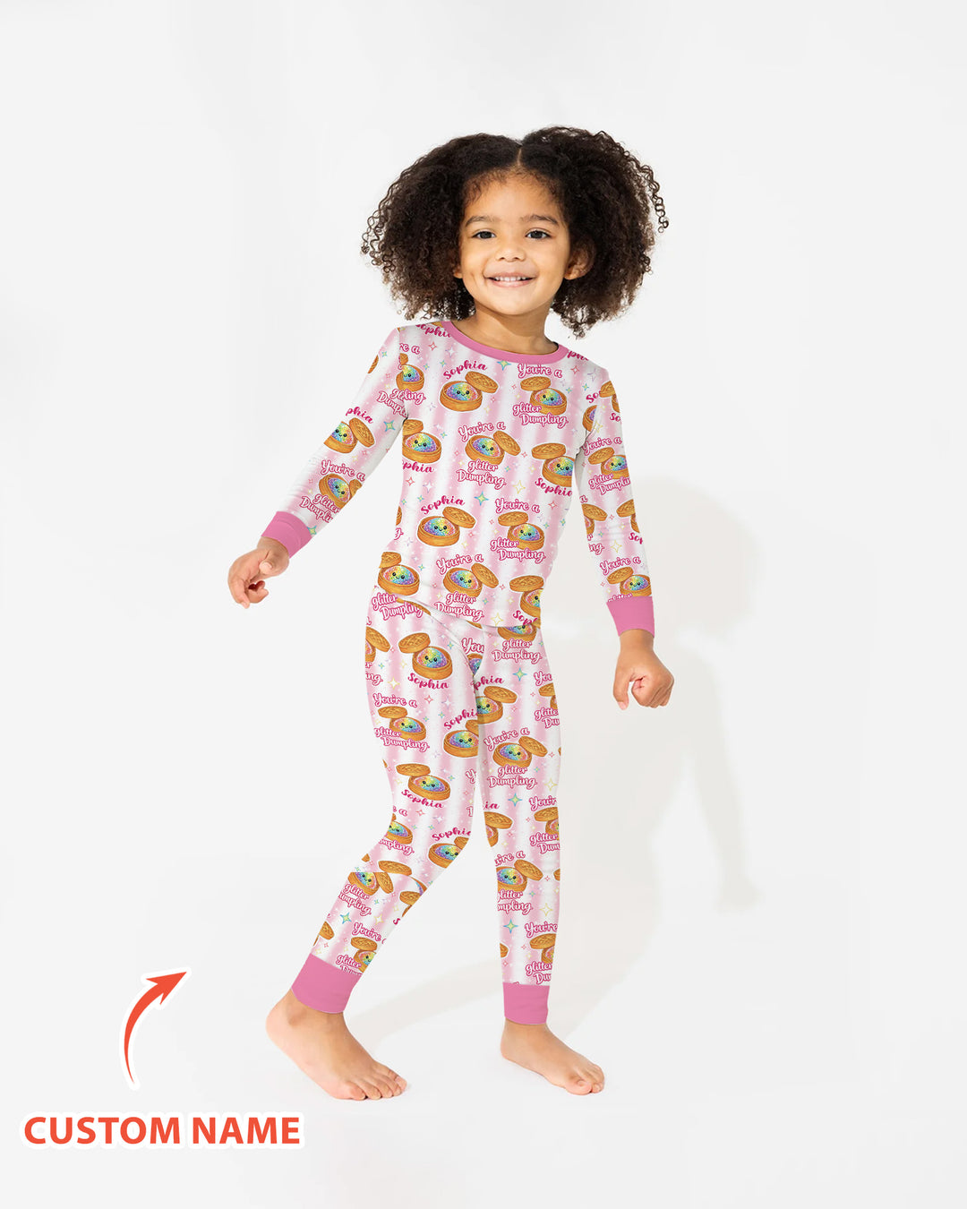 Personalized You're Glitter Dumpling Bamboo Two Piece Long Sleeve Pajama Set