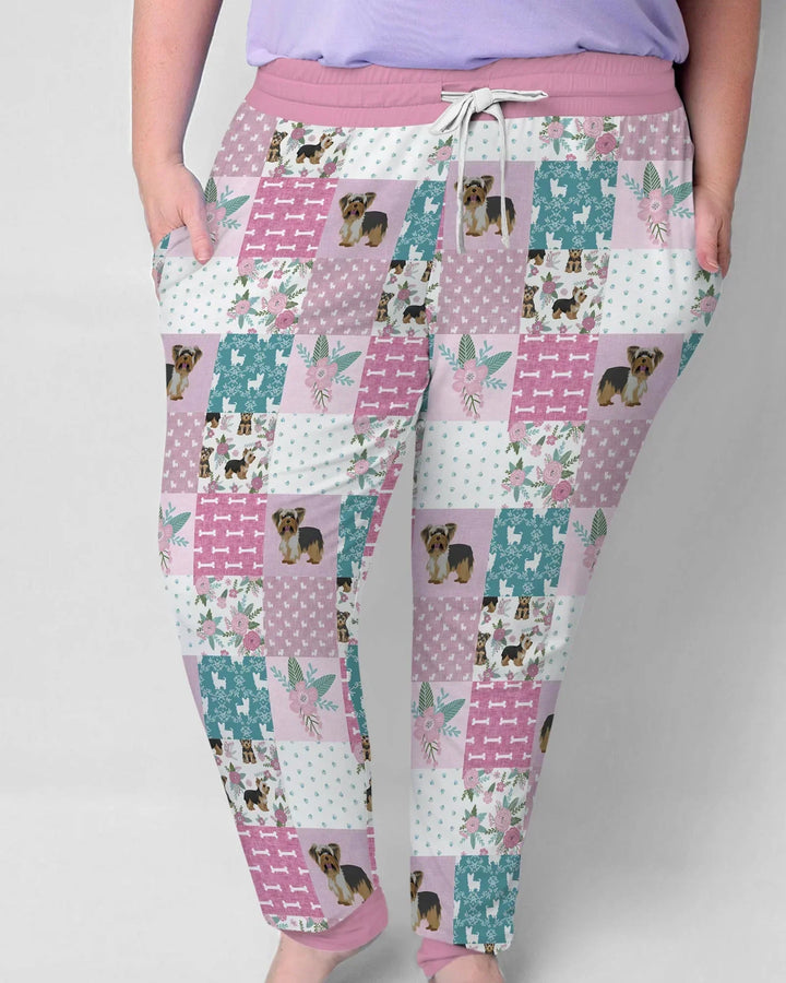 Floral Yorkie Grace Bamboo Women Pajama Set