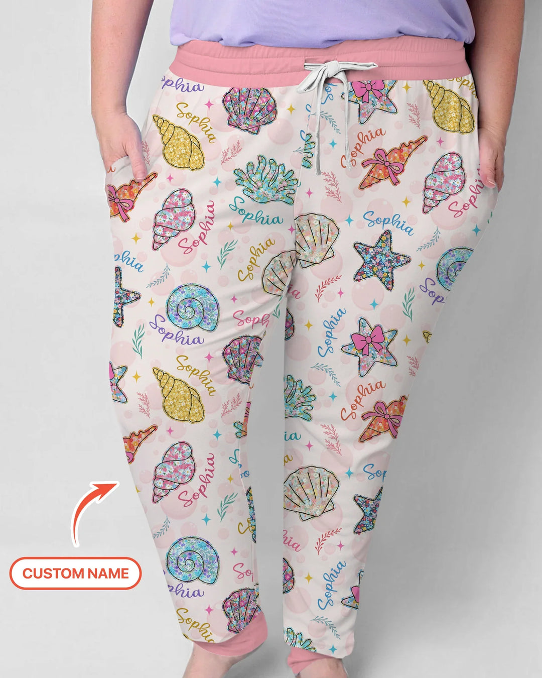 Custom Name Seaside Wildflower Summer Bamboo Women Pajama Set
