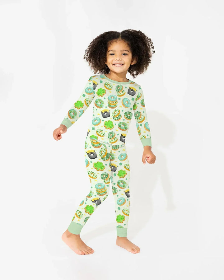 St. Patrick's Day Donut Bamboo Two Piece Long Sleeve Pajama Set