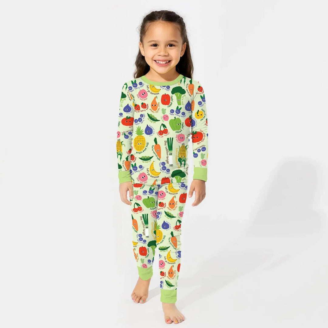 Little Veggie Garden Bamboo Two Piece Long Sleeve Pajama Set