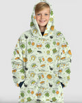 Kawaii St Patrick's Day Wearable Bamboo Blanket Hoodie