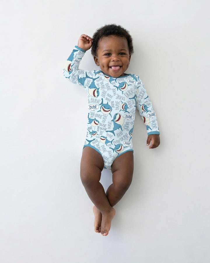 Dude Shark Bamboo Bodysuit