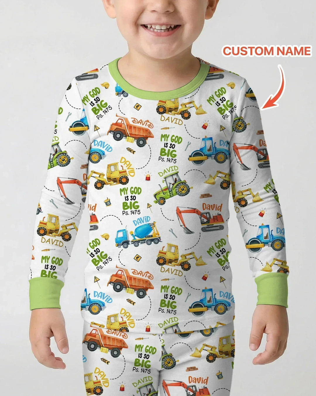 My God Is So Big Custom Name Bamboo Two Piece Long Sleeve Pajama Set