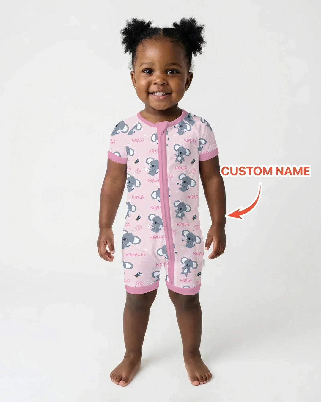 Custom Name Cosmic Koala Bamboo Shorty Zippy