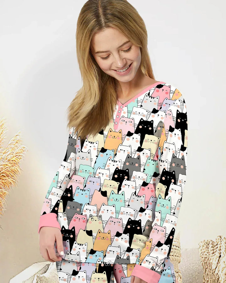 Purrfect Crowd Bamboo Women Pajama Set