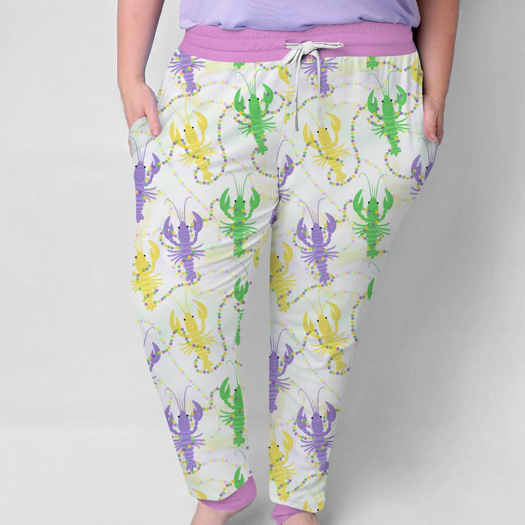 Mardi Gras Crawfish Family Matching Bamboo Women Pajama Set