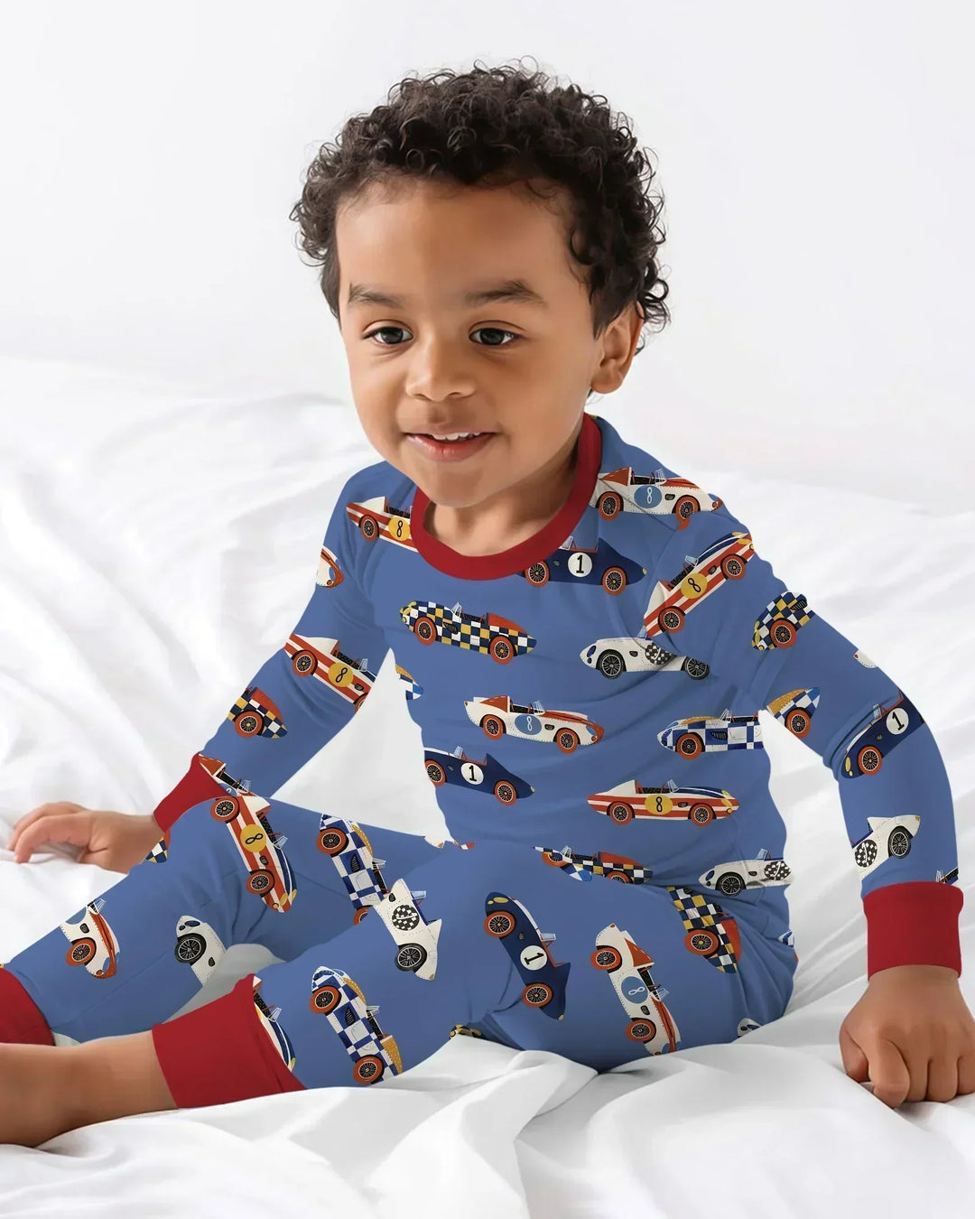 Stock Car Race Bamboo Two Piece Long Sleeve Pajama Set