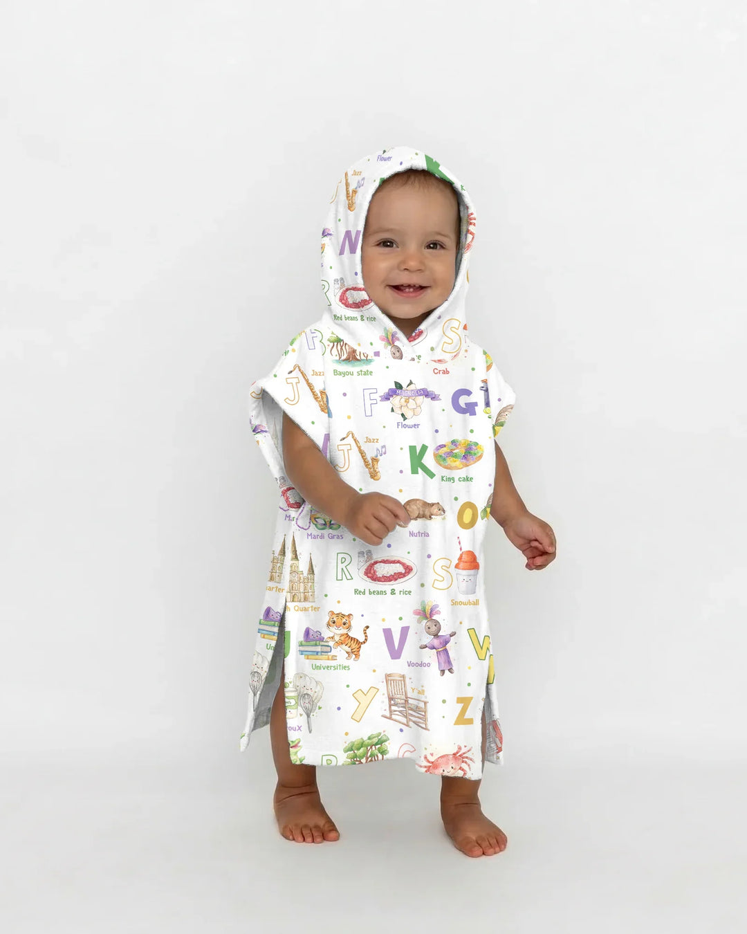 Alphabet of Lousiana Bamboo Swim Poncho