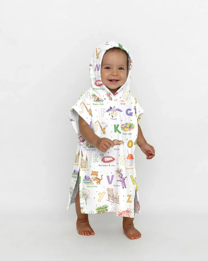 Alphabet of Lousiana Bamboo Swim Poncho