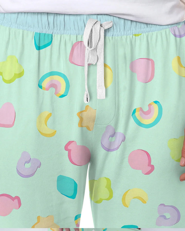Pastel Lucky Charms Scatter Bamboo Men's Pajama Set