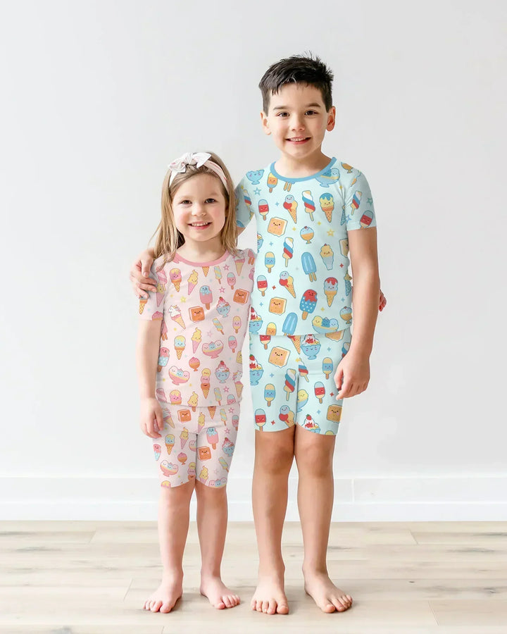 American Ice cream Bamboo Two Piece Short Sleeve Shorts Pajama Set