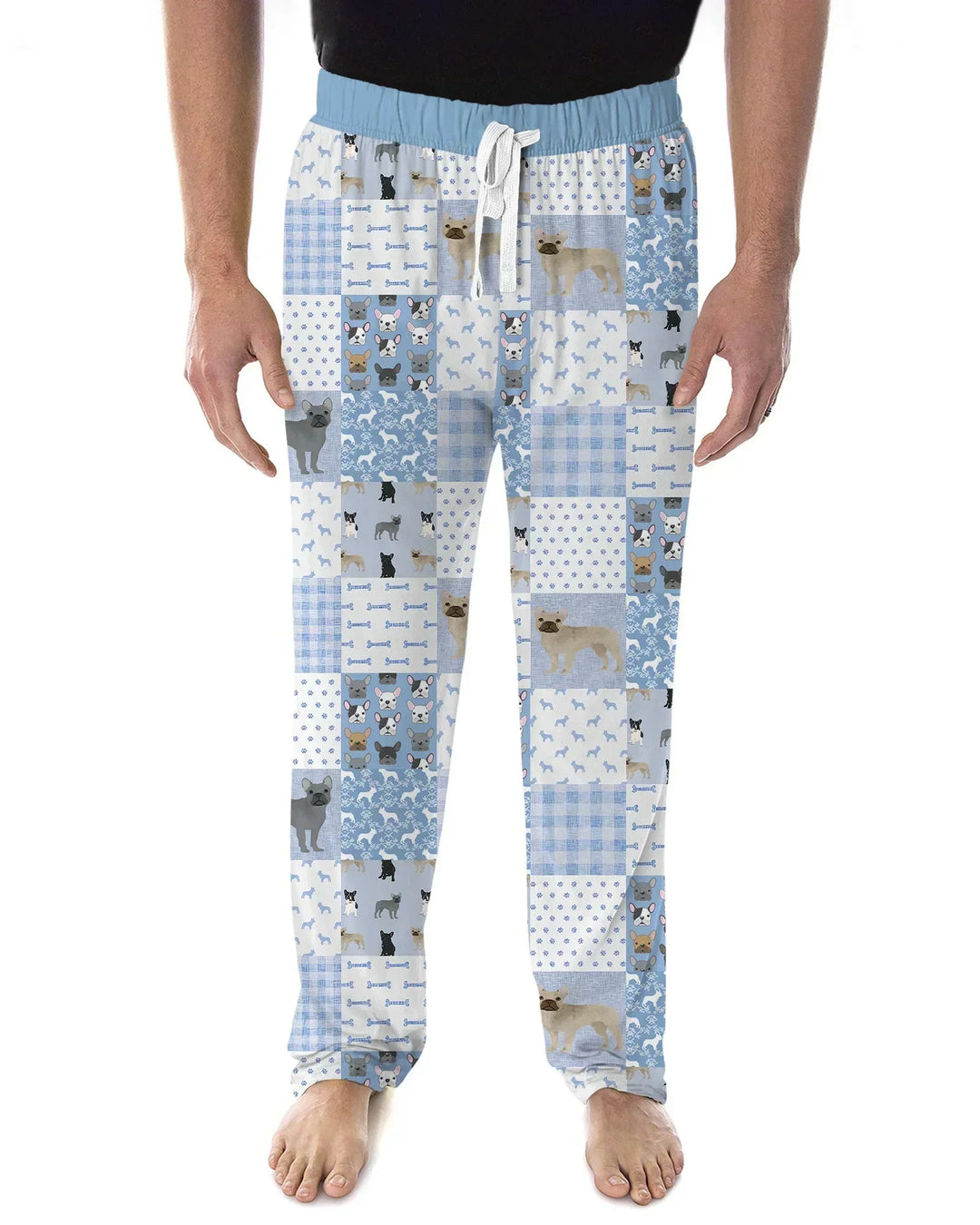 Frenchies Patchwork Family Matching Bamboo Men's Pajama Set