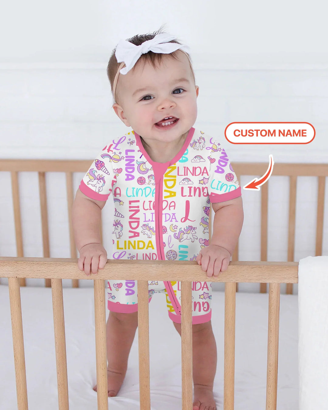 Personalized Fantasy Unicorn Word Bamboo Shorty Zippy